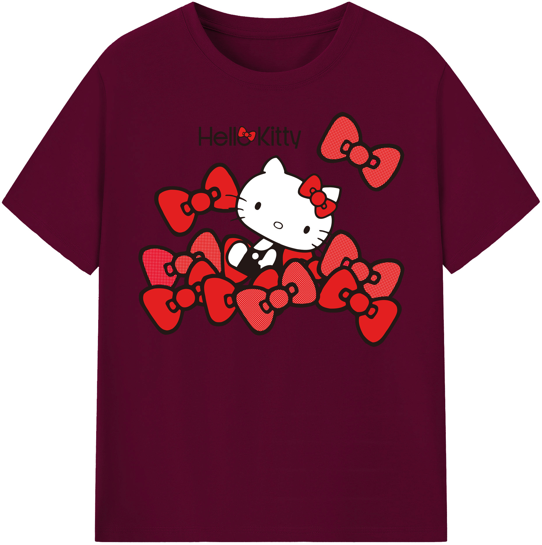 （画像用） Hello Kitty ハローキティ レディースカジュアルプリントTシャツ（綿100％）